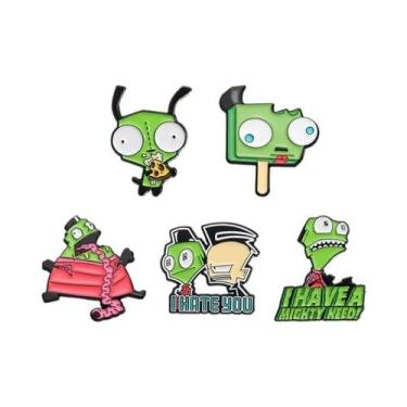 Imagem de Broches De Esmalte E Crachás De Lapela Do Desenho Animado Alien Invade