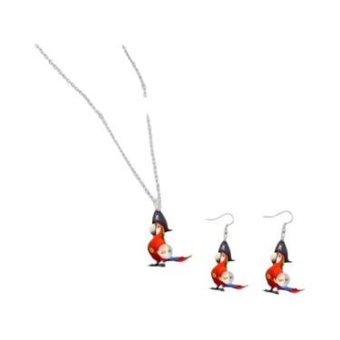 Imagem de Conjunto De Colar E Brincos De Pássaro Bebedor De Mel Em Acrílico Colo