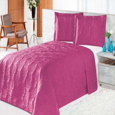 Imagem de Cobre Leito Solteiro Pratic Rosas Pink Enxovais Aquarela 3 peças