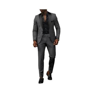 Imagem de Terno Slim Fit Masculino De Alta Qualidade Para Casamento, Traje Forma