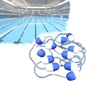 Imagem de Separador de pista de piscina de competição - Corda de marcador de piscina de nylon de 39,6 m, divisória para parque aquático, fontes termais, treinamento e competições de natação (49 m - 160,8 pés)