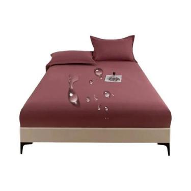 Imagem de Capa De Colchão Impermeável De Cor Sólida Com Acabamento Fosco E Prote