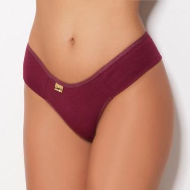 Imagem de Tanga Conforto em Cotton Cor:VinhoTamanho:G - Saulo Lingerie, Vinho, G