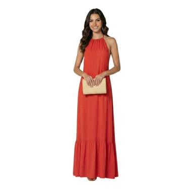 Imagem de Vestido Longo Frente Única Forrado Festa Madrinha Formatura - CCS MANI