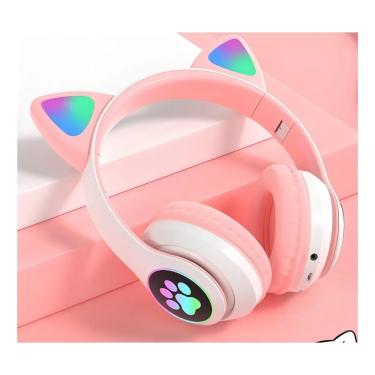 Imagem de Fone Ouvido Gatinho LED Sem Fio Headset Gamer Conforto