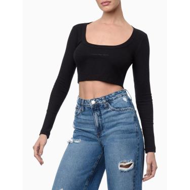 Imagem de Blusa Calvin klein Ml Ribana Decote Coraçao Pt-Feminino