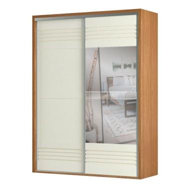 Imagem de Guarda Roupa Solteiro com Espelho 2 Portas 2 Gavetas TW601E Dalla Costa