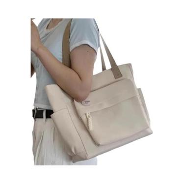Imagem de Bolsa De Ombro Em Lona De Grande Capacidade Para Mulheres, Bolsa De Mo