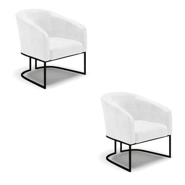 Imagem de Cadeira Sala de Jantar Industrial Preto kit 2 Stella Sintético PU D03 - D'Rossi