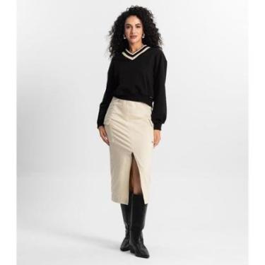 Imagem de Saia Midi Cargo Feminino Rovitex Bege-Feminino