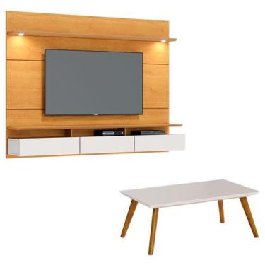 Imagem de Painel Suspenso Decore 1.8 com mesa de Centro Classic Nature Off White