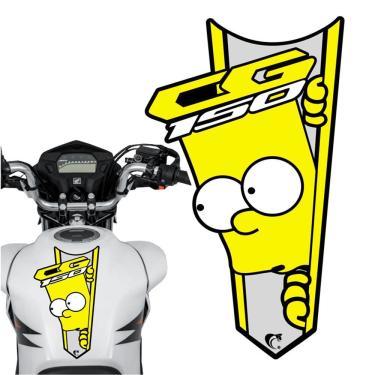 Imagem de Adesivo Faixa Gravata Sem Resina Moto Cg 150/160 Bart Simpson Amarelo Cor Cg 150