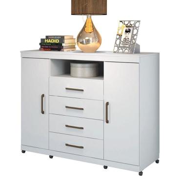 Imagem de Comoda Havana Master Com Rodizio Branco Brilho - Santos Andirá