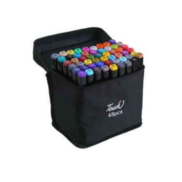 Imagem de kit canetinha ponta dupla 48 cores - MARKER BRUSH