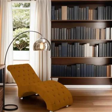 Imagem de Recamier Divã Espreguiçadeira Para Sala Cliníca Elisa Suede Cor:Bege -