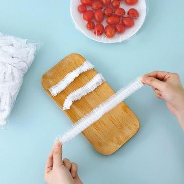 Imagem de Kit 100 Protetor de Alimentos Tampa De Plástico Descartável Prático e 