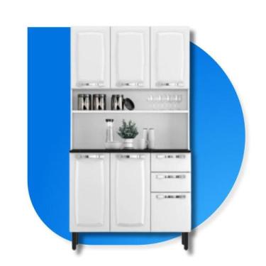 Imagem de Kit Cozinha Compacta em Aço Itatiaia Pratika 6 Portas 2 Gavetas Branco