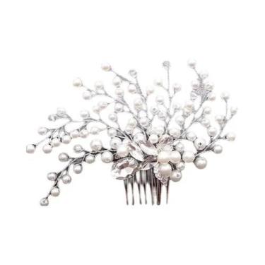 Imagem de Pentes De Cabelo De Noiva Com Pérolas Prateadas E Strass, Acessórios D