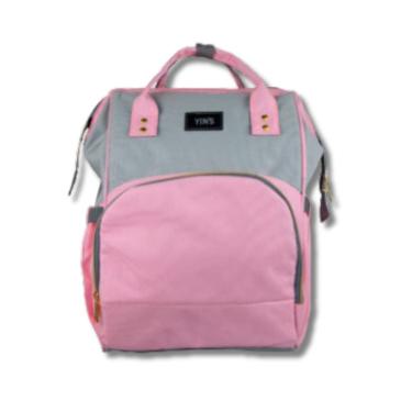 Imagem de Mochila Maternidade Em Poliester Rosa/Cinza - Yins