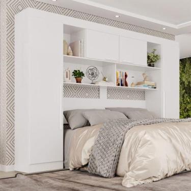 Imagem de Guarda-Roupa Casal Modulado Odin Premium 4 Portas Branco - Pnr Móveis,