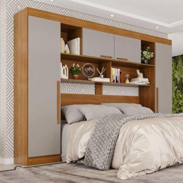 Imagem de Guarda-Roupa Casal Modulado Odin Premium 4 Portas Cinamomo/Off White -