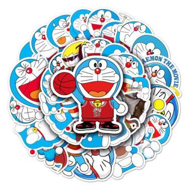 Imagem de Adesivos Doraemons Anime Cartoon Decalques 50 peças de PVC impermeávei