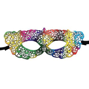 Imagem de Máscara de cosplay, festa sexy com strass colorido para o Halloween - 