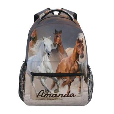 Imagem de Mochila MFTJYO Custom Horse Desert para crianças da 3ª à 5ª série