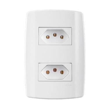 Imagem de Tomada Slim Ilumi Monobloco Dupla 2P+T 20A com Placa 4x2