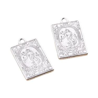 Imagem de Pingente De Tarô De Adivinhação De Bruxa Dupla Face 14x23MM, 12 Peças,