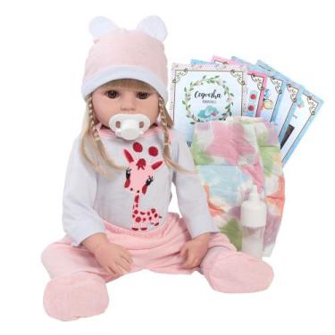 Imagem de Bebê Reborn Boneca Realista Girafinha Loira Corpo Silicone - Cegonha R