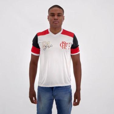 Imagem de Camiseta Flamengo Retrô - Zico - Braziline, Branco, G