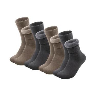 Imagem de Meias Masculinas De Plush Grossas Para Outono/Inverno, 1-20 Pares, Cas