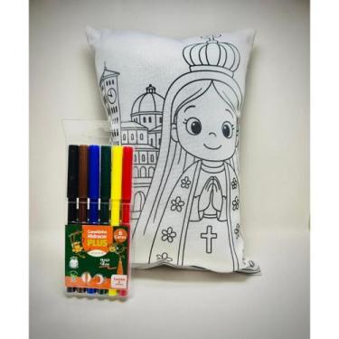 Imagem de Almofada de Pintar e Lavar Educativa Religiosa Com Canetinha Presente 