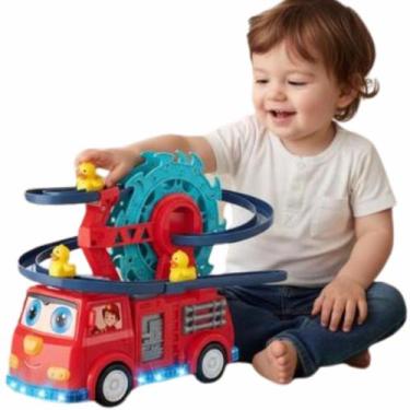 Imagem de Brinquedo Caminhão de Bombeiro com Música e Luz Presente Perfeito - Pa