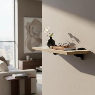 Imagem de Prateleira em MDF Laminado 15mm REFORÇADO com Suporte Tucano DECORAÇÃO