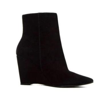 Imagem de Bota Anabela em Couro Nobuck Preto Cecconello-Feminino