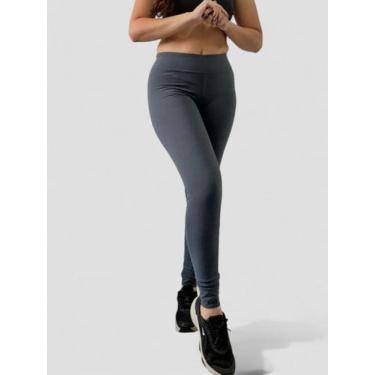 Imagem de Calça Feminina Legging K2b Original Tecido Grosso Cos Alto, Cinza, GG