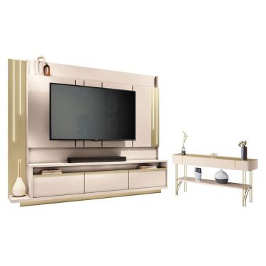 Imagem de Home Theater Montane Off White Champanhe Com Aparador Vivant Off White Champanhe -hb Mó...