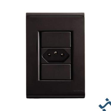 Imagem de Conjunto 4x2 com 1 Tomada 2P+T 20 A 250 V Tramontina Liz Grafite Cor:G