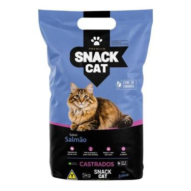 Imagem de Ração Snack Cat Premium para Gatos Castrados Sabor Salmão 31 Proteínas