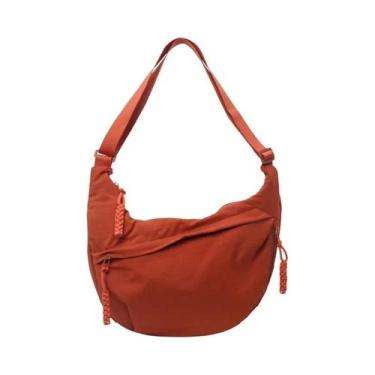 Imagem de Bolsa Transversal Grande De Nylon Estilo Hobo Versátil Para Estudantes