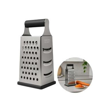 Imagem de Ralador 4 Faces Legumes Queijo Inox com Alça Manual Multiuso