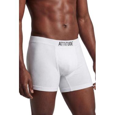 Imagem de Cueca Masculina Attitude Sem Costura em Poliamida, Branco, Preto, G