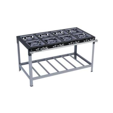 Imagem de Fogão Industrial 8 Bocas 30X30 Luxo Metalmaq