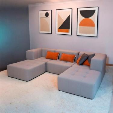 Imagem de Sofá Modular Na Caixa Boucle 3 Lugares Com 2 Braço 2 Chaises - Inflow 