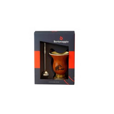 Imagem de Kit Premium Chimarrão Cuia Porongo Bocal Queimado e Bomba de Inox - Bortonaggio