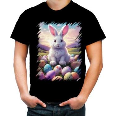 Imagem de Camiseta Colorida Coelhinho da Páscoa com Ovos de Páscoa 2 - Kasubeck 