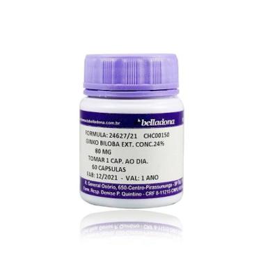 Imagem de Ginkgo Biloba 80mg 60 Cápsulas - Farmácia Belladona  Fitoterápicos par