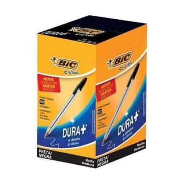 Imagem de Caneta BIC Cristal Dura Mais Ponta Média 1.0 Caixa C/ 50